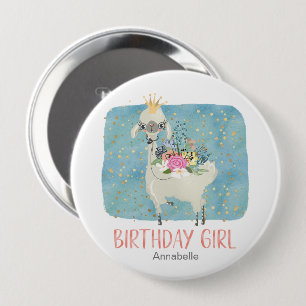 Macaron Rond 10 Cm Fête d'anniversaire fille mignonne aquarelle Llama