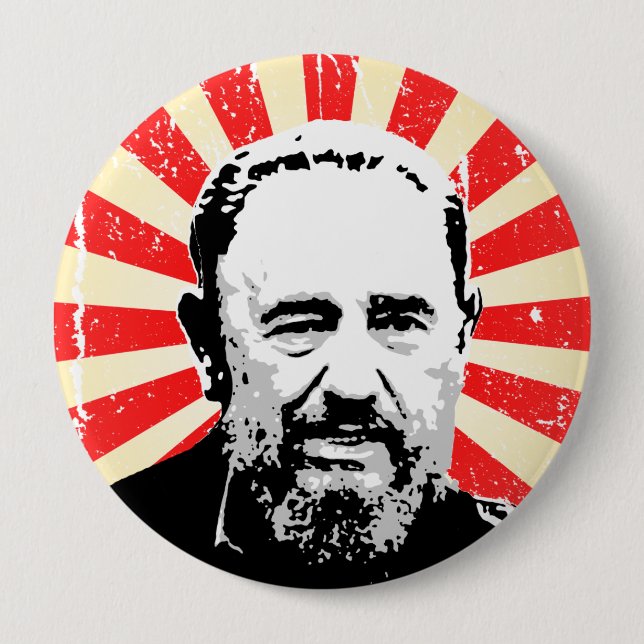 Macaron Rond 10 Cm Fidel Castro (Devant)