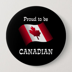 Macaron Rond 10 Cm Fier d'être le bouton canadien