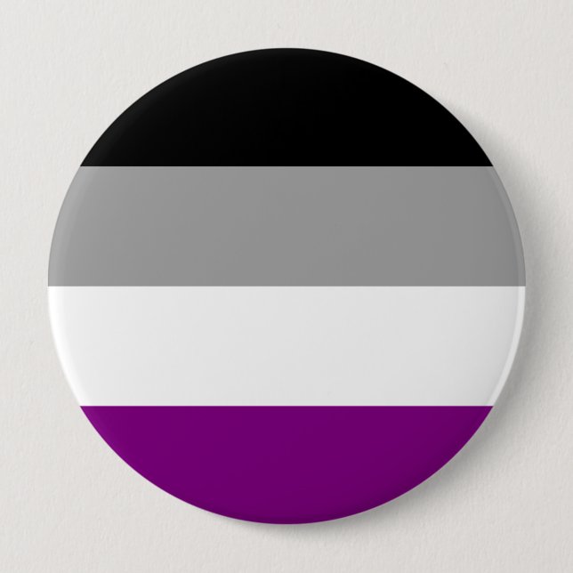 Macaron Rond 10 Cm Fierté asexuelle (Devant)