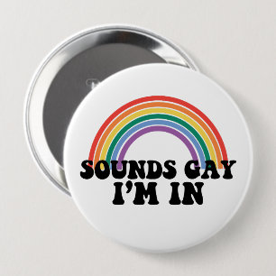Macaron Rond 10 Cm Fierté LGBT Sons Gay Je Suis Dans Gay Rainbow