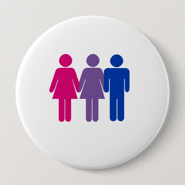 Macaron Rond 10 Cm Fille bisexuelle (Devant)