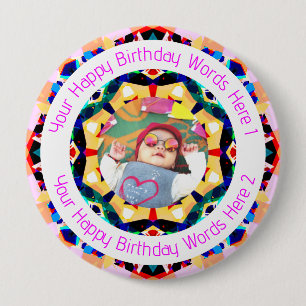 Macaron Rond 10 Cm Filles Garçons Joyeux Anniversaire Étoile Âge Pers