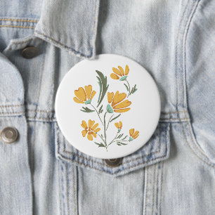 Macaron Rond 10 Cm Fleur de Cosmos Jaune Beauté simple