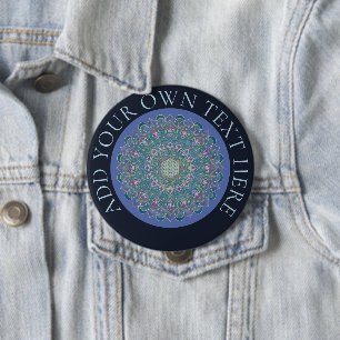 Macaron Rond 10 Cm Fleur de Vie - Mandala de style indien 1