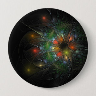 Macaron Rond 10 Cm Fleurs imaginaires fractales douces et tendres