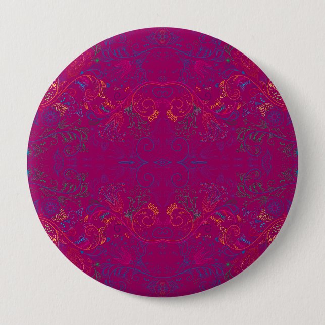 Macaron Rond 10 Cm Floradore - Fuchsia (Devant)