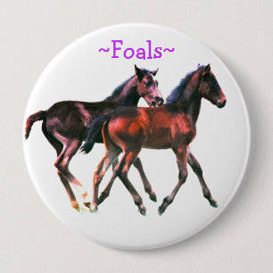 Macaron Rond 10 Cm Foals Playing Pin Button