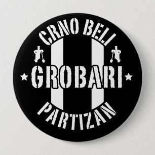 Macaron Rond 10 Cm Fossoyeurs Noir Blancs Partizan