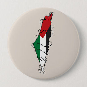Macaron Rond 10 Cm Free Palestine Barbared Wire Map Liberté palestini