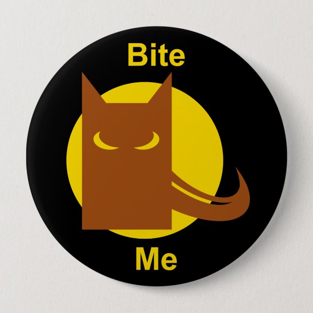 Macaron Rond 10 Cm Funny Bite Me Éffrayant Werewolf Halloween (Devant)