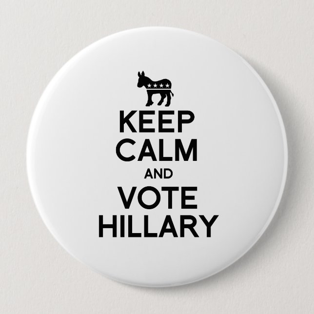 Macaron Rond 10 Cm GARDEZ le CALME ET VOTEZ HILLARY.png (Devant)