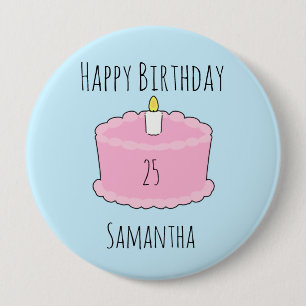 Macaron Rond 10 Cm gâteau d'anniversaire rose
