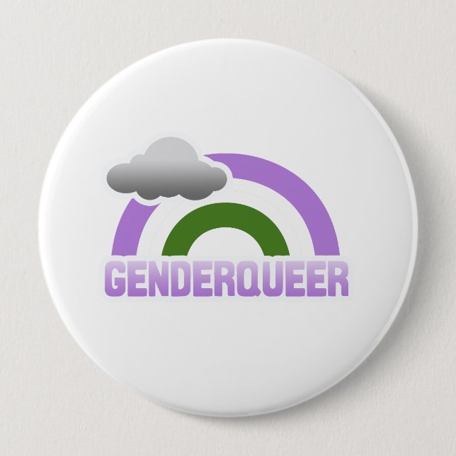 MACARON ROND 10 CM GENDERQUEER RAINBOW (Devant)