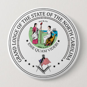 Macaron Rond 10 Cm Gîte de franc-maçonnerie de l'état de Caroline du 