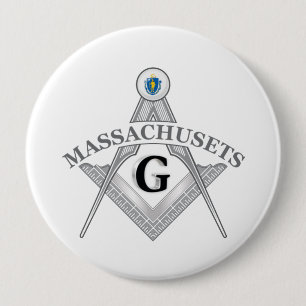 Macaron Rond 10 Cm Gîte de franc-maçonnerie de l'état du Massachusets