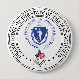 Macaron Rond 10 Cm Gîte de franc-maçonnerie de l'état du Massachusets