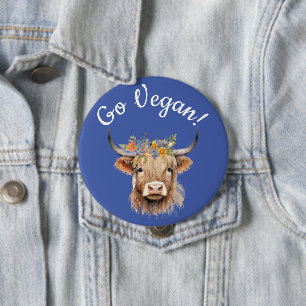 Macaron Rond 10 Cm Go Vegan Animal Rights Cow