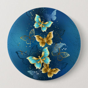 Macaron Rond 10 Cm Golden butterflies
