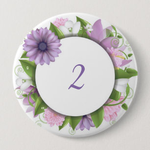 Macaron Rond 10 Cm Goupille florale d'anniversaire