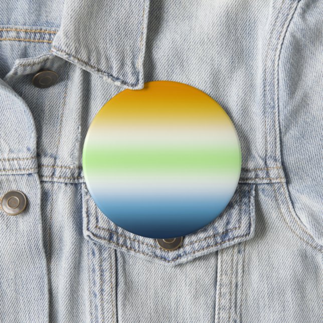 Macaron Rond 10 Cm Gradient AroAce Agender Pride (En situation)