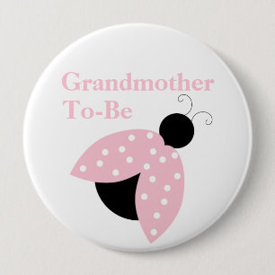 Macaron Rond 10 Cm Grand-maman rose de coccinelle à être bouton de