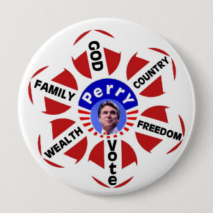 Macaron Rond 10 Cm Grand Rick Perry pour le bouton de président