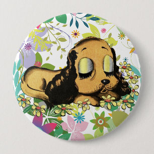 Macaron Rond 10 Cm gros oeil dormir Chien Chien Chien Chien Chien Chi