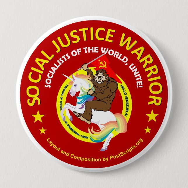 Macaron Rond 10 Cm Guerrier de justice sociale (Devant)