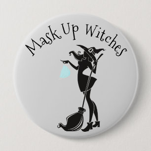 Macaron Rond 10 Cm Halloween 2020, masquer les sorcières