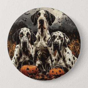 Macaron Rond 10 Cm Halloween Great Dane Dogs Jack-o'-lantern