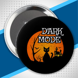 Macaron Rond 10 Cm Halloween noir chat lune drôle mode foncé Humour