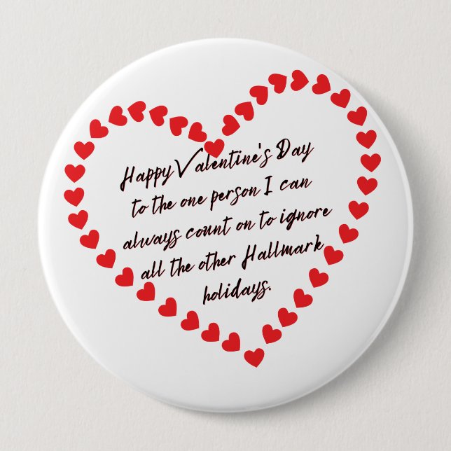 Macaron Rond 10 Cm Happy Funny Valentines Day offre un devis sarcasti (Devant)