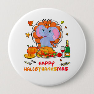 Macaron Rond 10 Cm Happy Hallo Merci Mas Elephant Thanksgiving Cadeau
