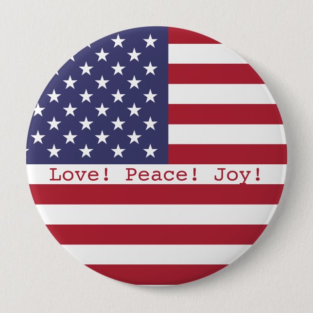 Macaron Rond 10 Cm Heureux ! Personnalisation du drapeau américain 4  (Devant)