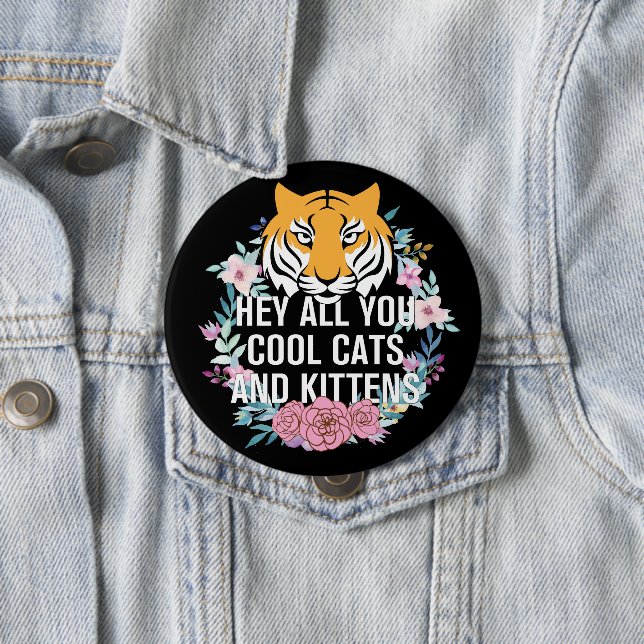 Macaron Rond 10 Cm Hey All You Chats Cool et chatons | Tiger King (En situation)