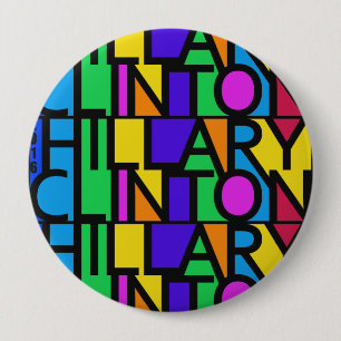 Macaron Rond 10 Cm Hillary Clinton colorée 2016 boutons