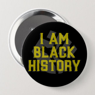 Macaron Rond 10 Cm I Am Black History - Black Fist Graphic Button