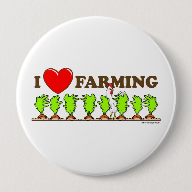 Macaron Rond 10 Cm I Love Farming (Devant)