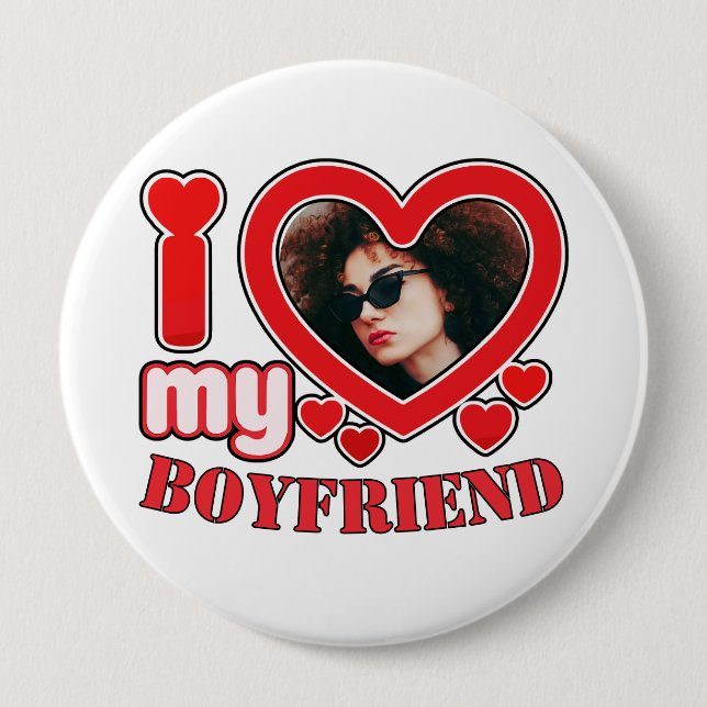 Macaron Rond 10 Cm I Love My Boyfriend Girlfriend Custom (Devant)
