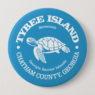 Macaron Rond 10 Cm Île de Tybee (tortue de mer)