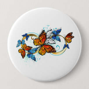 Macaron Rond 10 Cm Infinité de papillons monarques