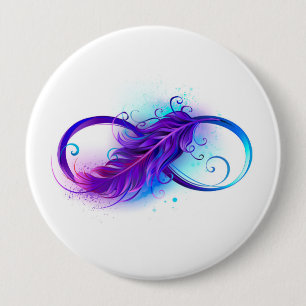 Macaron Rond 10 Cm Infinity with purple feather