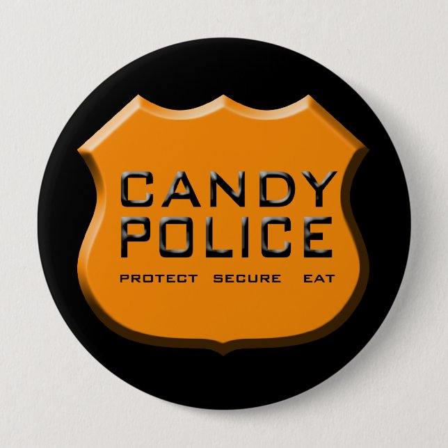 Macaron Rond 10 Cm Insigne de la police de Candy (Devant)