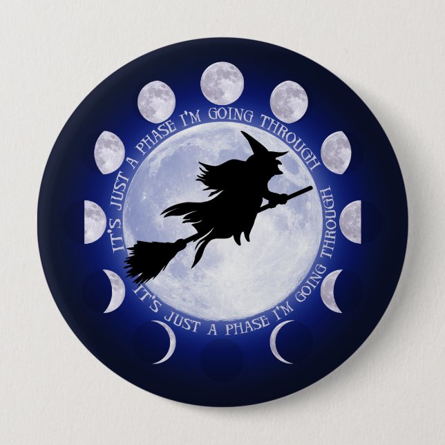 Macaron Rond 10 Cm Insigne de phase de la sorcière (Devant)