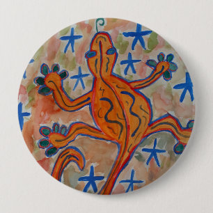 Macaron Rond 10 Cm Insigne rond Orange Gecko
