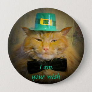 Macaron Rond 10 Cm Irish Leprechaun Chat Wish