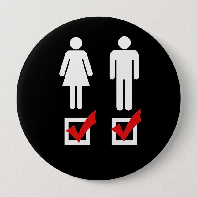 Macaron Rond 10 Cm J'aime tous les deux - (Devant)