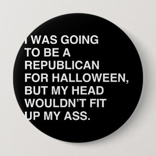 MACARON ROND 10 CM J'ALLAIS ÊTRE UN RÉPUBLICAIN POUR HALLOWEEN