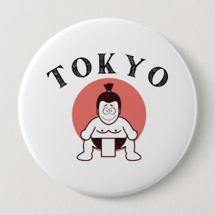 Macaron Rond 10 Cm Japon Sumo Tokyo - Fils du Soleil Blanc